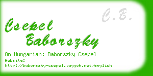 csepel baborszky business card